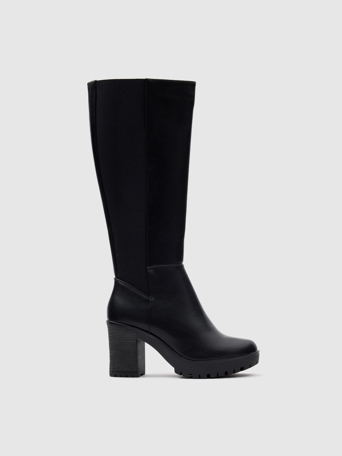 Bota altas com elásticos preto