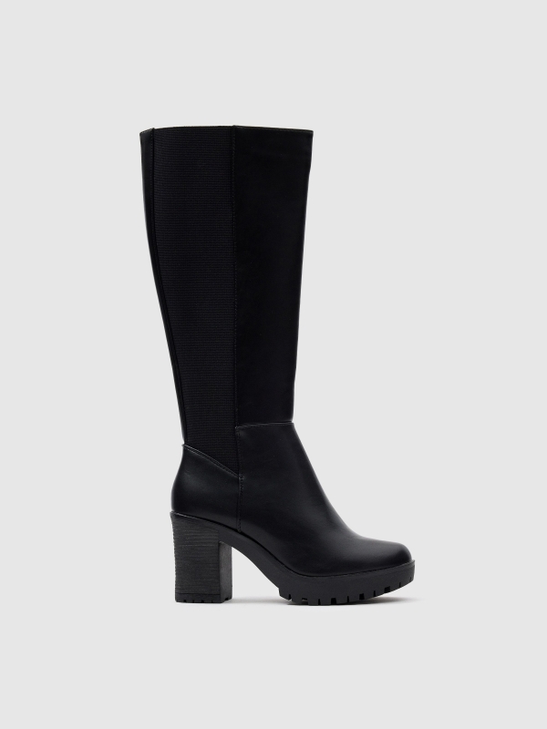 Bota altas con elásticos negro