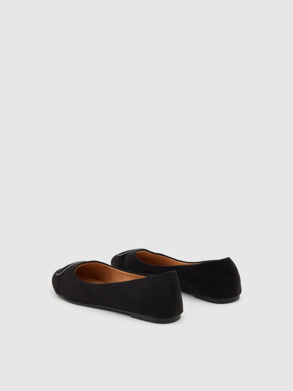 Basic leatherette ballerina black 45º back view