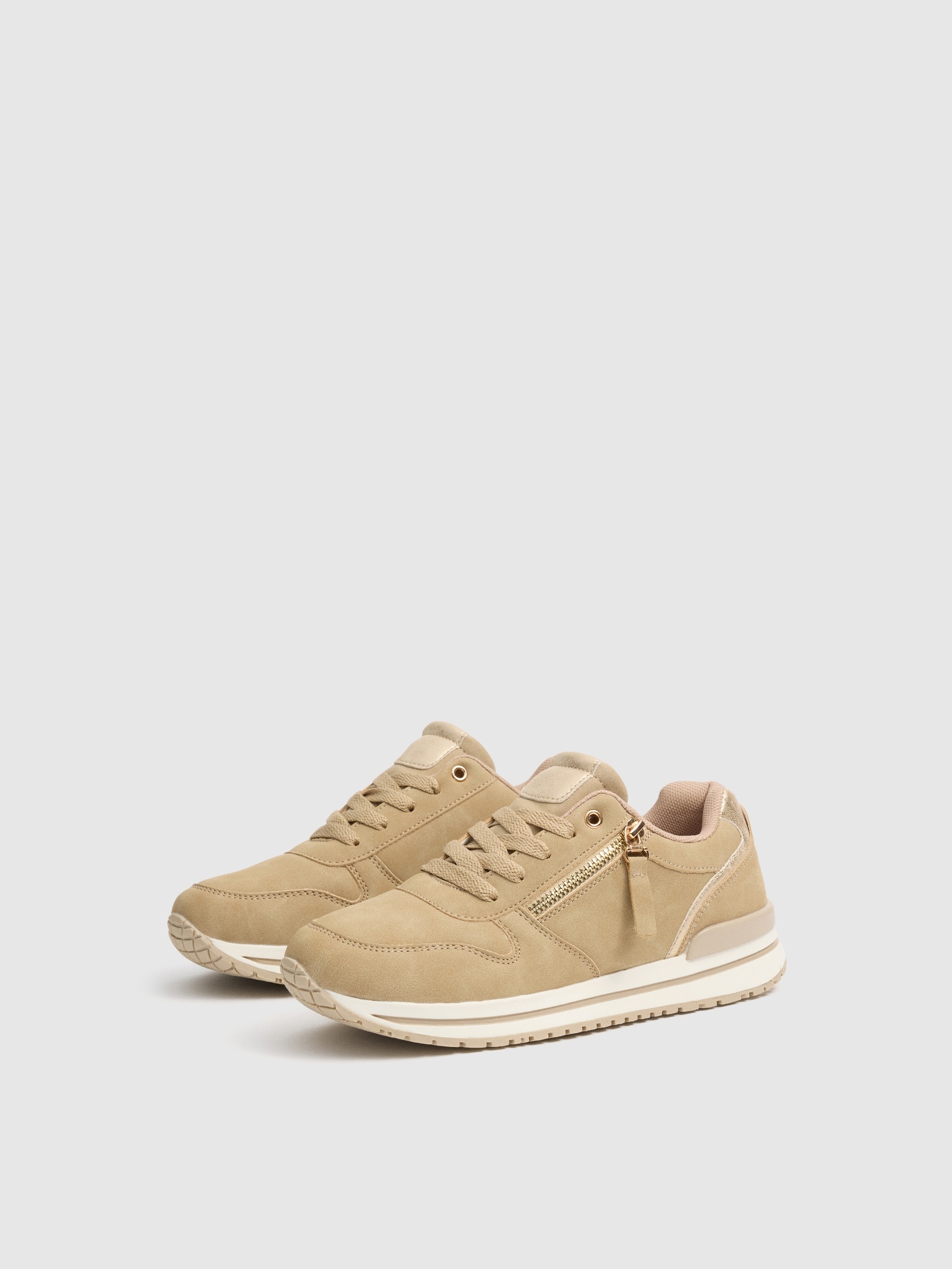 Casual Running Sneakers in Nylon sand profile view