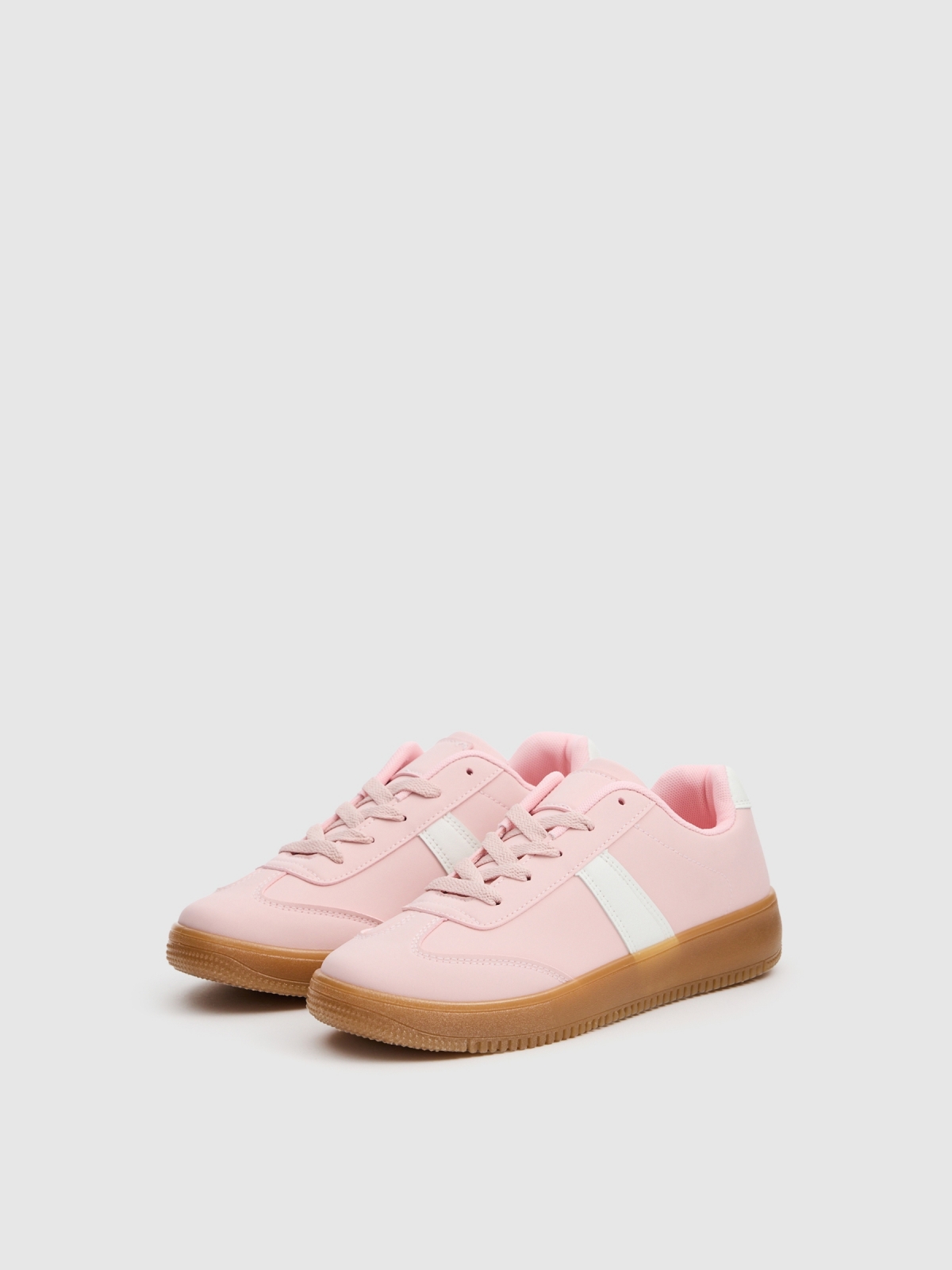 Zapatillas bajas skater plataforma rosa vista frontal 45º