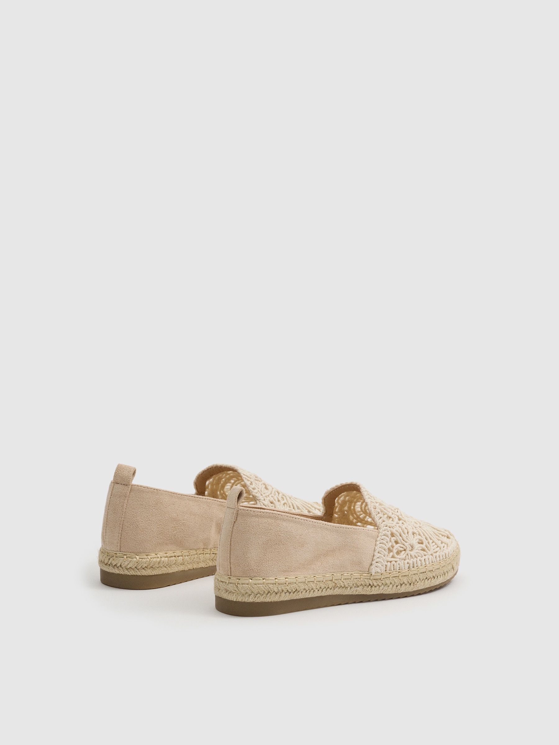 Embroidered espadrilles off white profile view