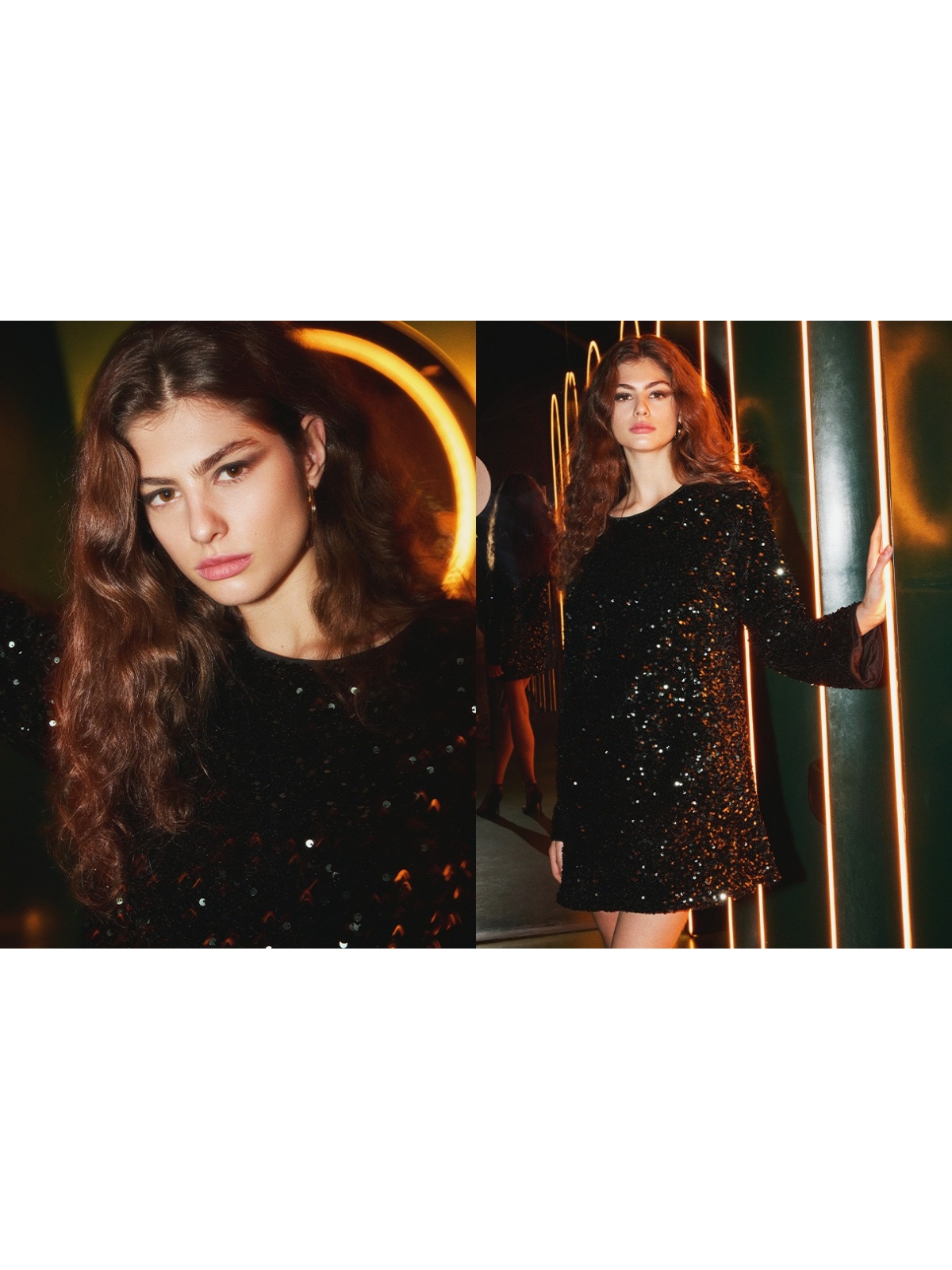 %NewExtra% Vestido mini lantejoulas preto