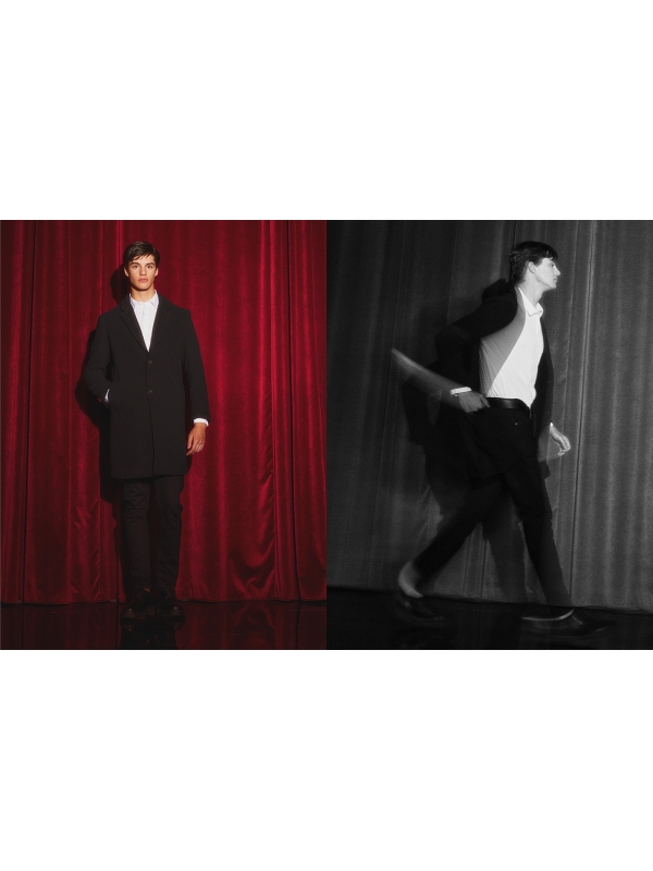  Coat with faux leather buttons black