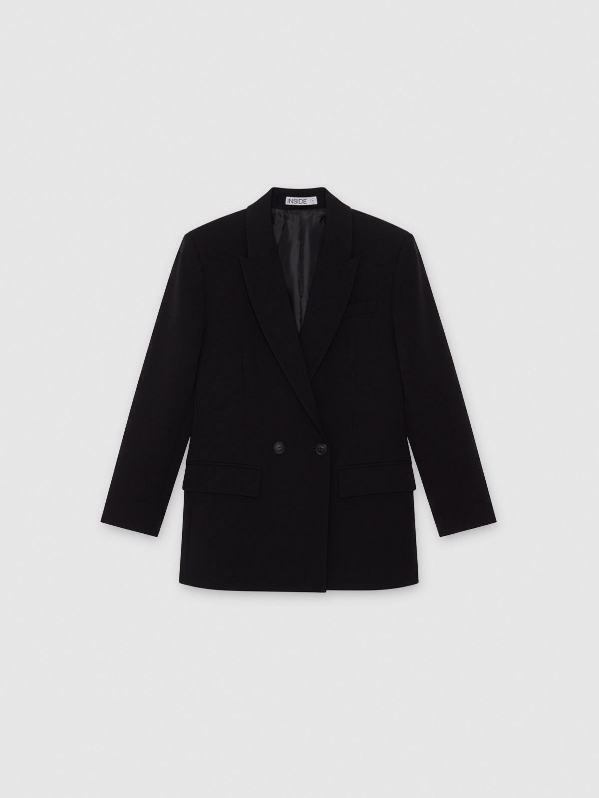 %Pto% Blazer cruzada oversize negro vista frontal
