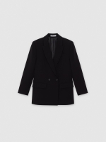 %Pto% Oversized double-breasted blazer black front view
