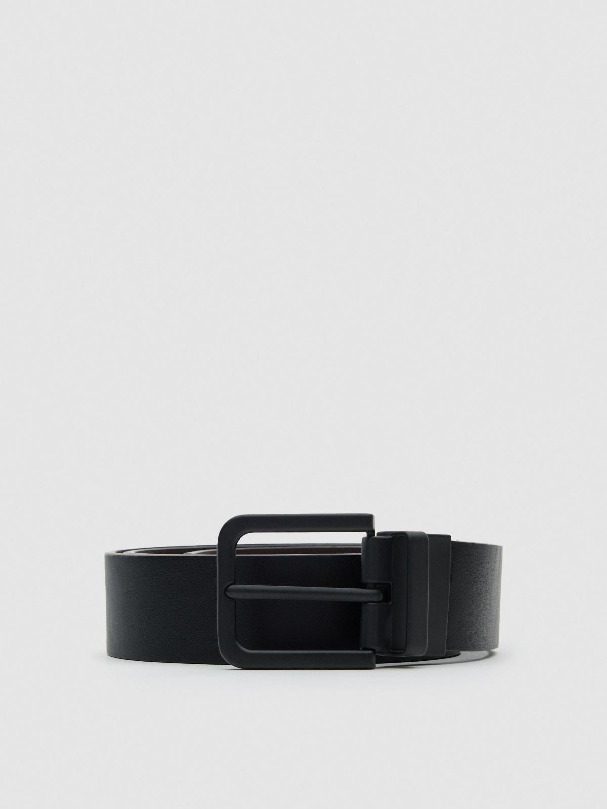Reversible faux leather belt brown