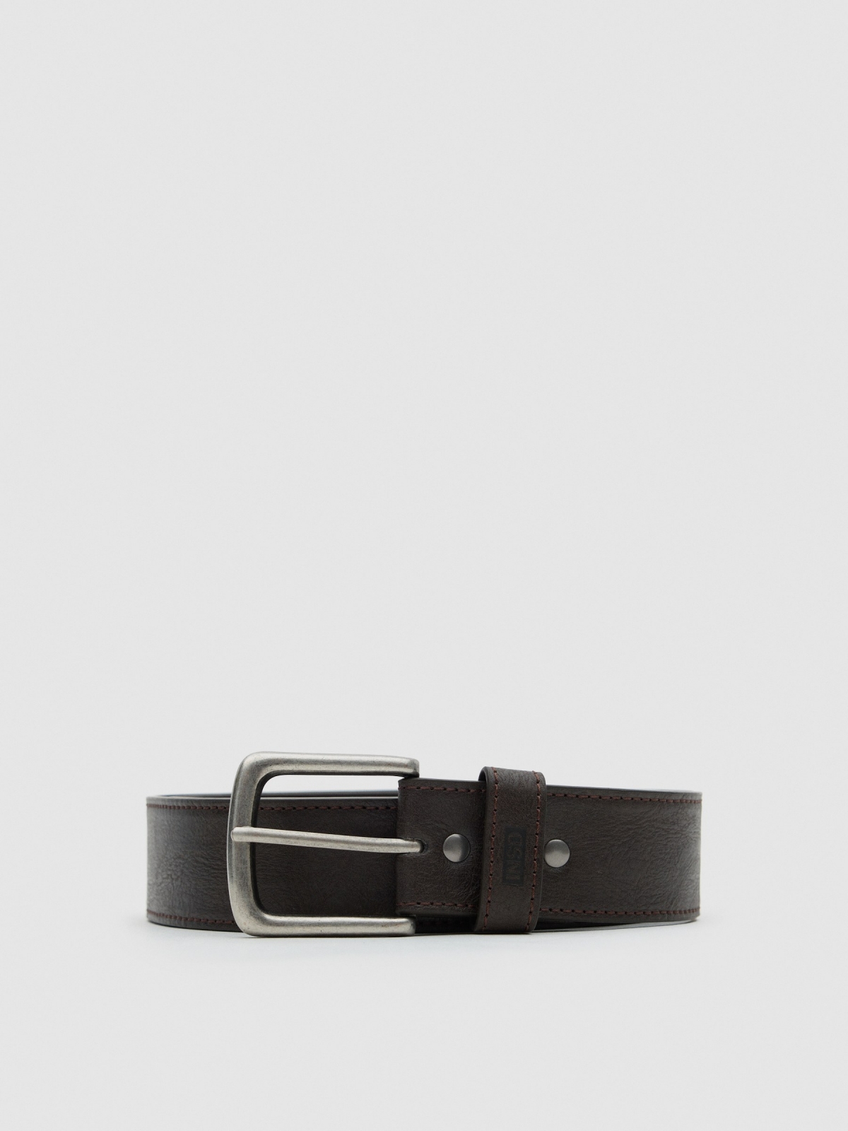 Basic brown faux leather belt brown