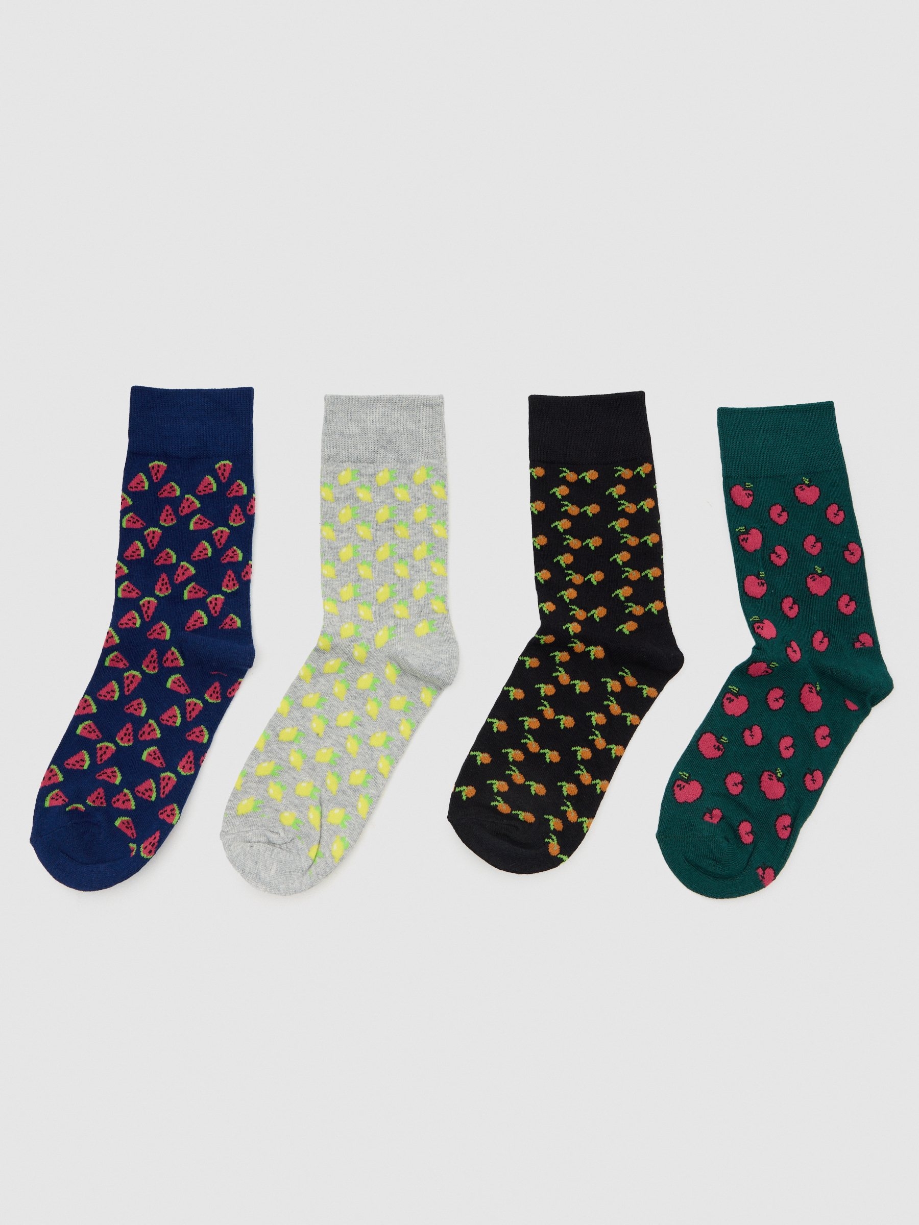 Pack of 4 mid-calf printed socksmiddle front view