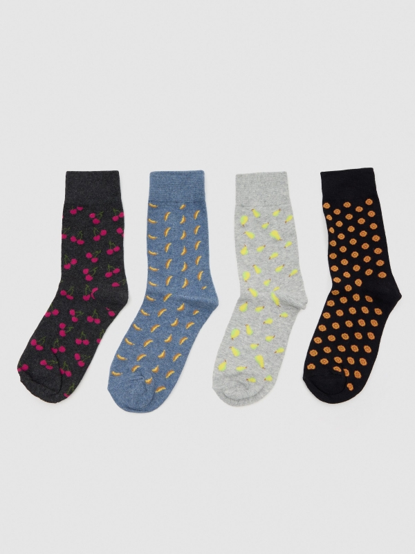 Pack of 4 mid-calf printed socksmiddle front view