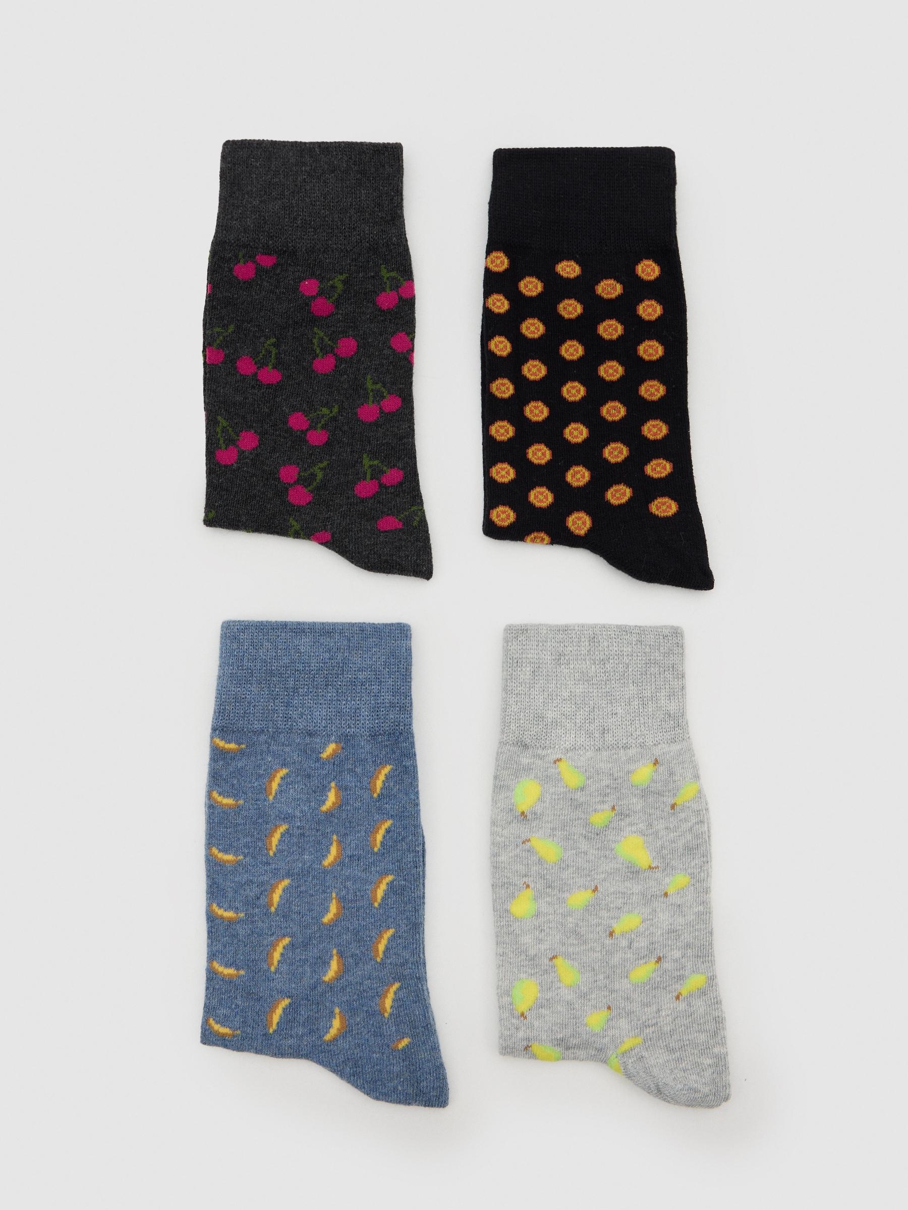 Pack of 4 mid-calf printed socksmiddle front view