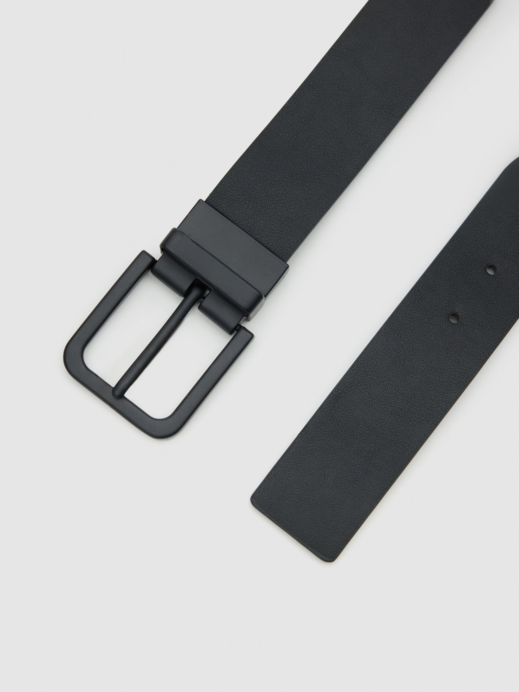 Reversible faux leather belt brown