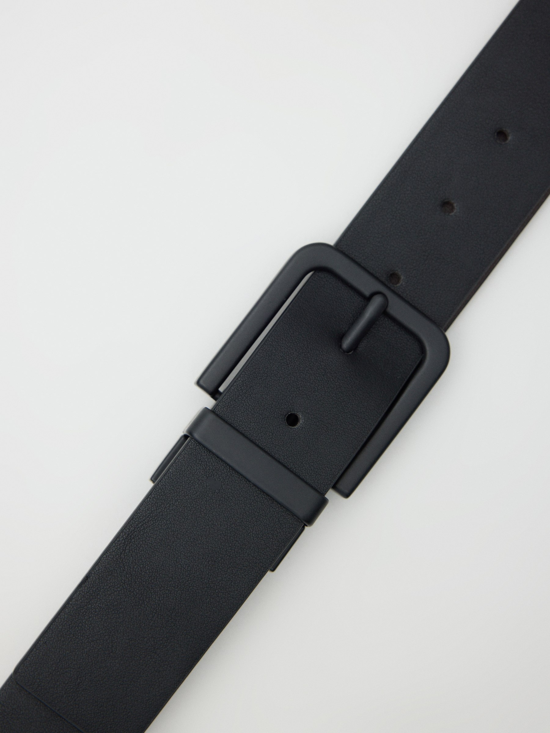 Reversible faux leather belt brown