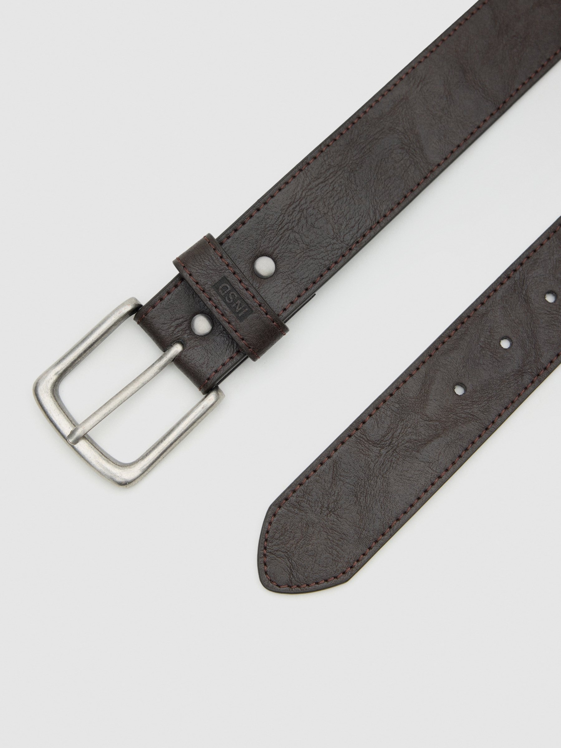 Basic brown faux leather belt brown