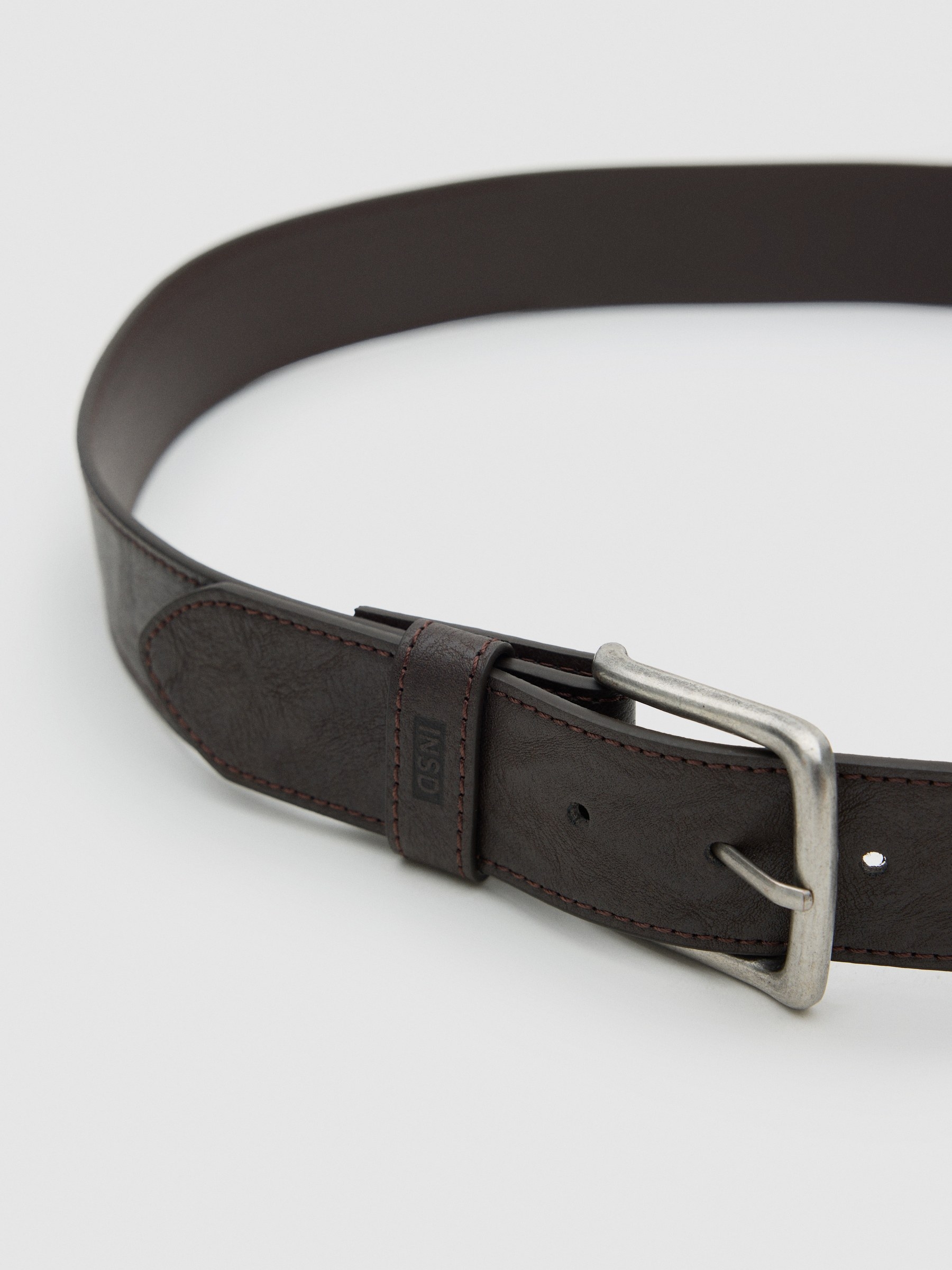 Basic brown faux leather belt brown