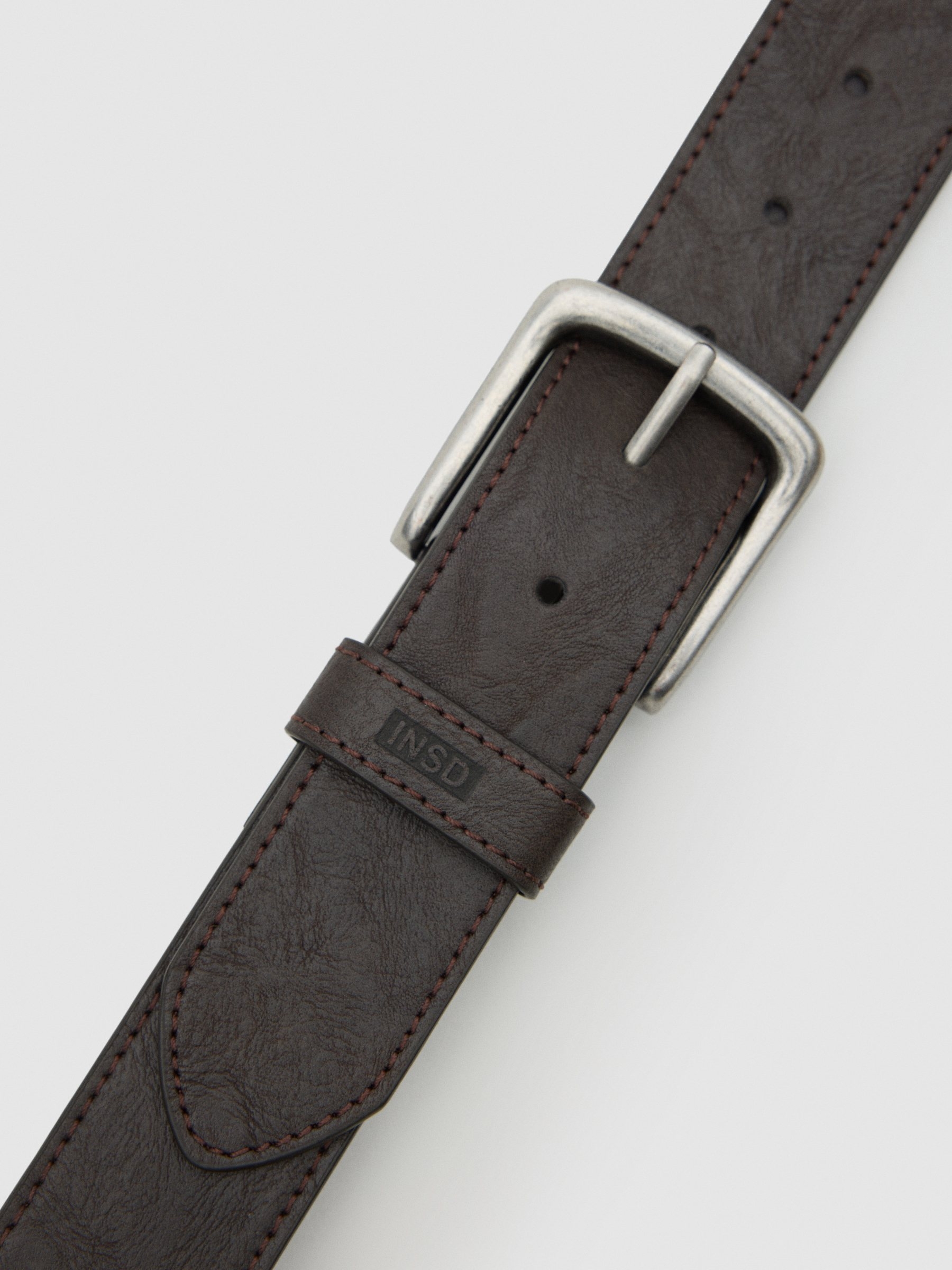 Basic brown faux leather belt brown