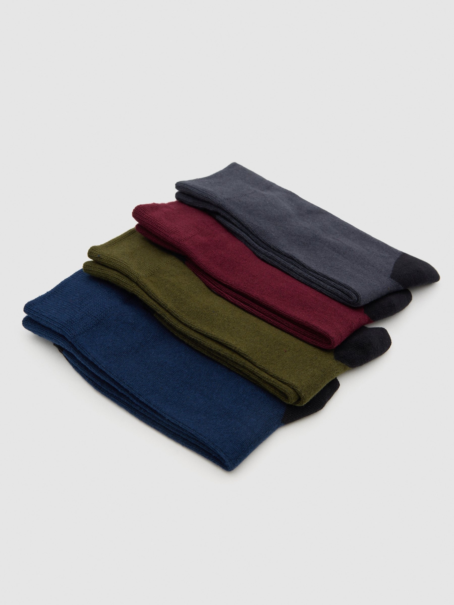 Pack of 4 plain mid-calf socksmiddle front view