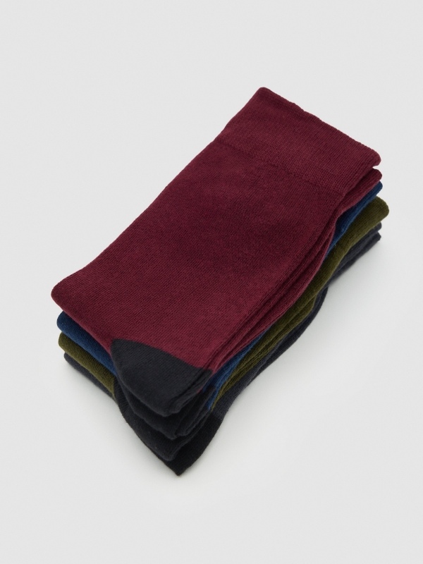 Pack of 4 plain mid-calf socksdetail view