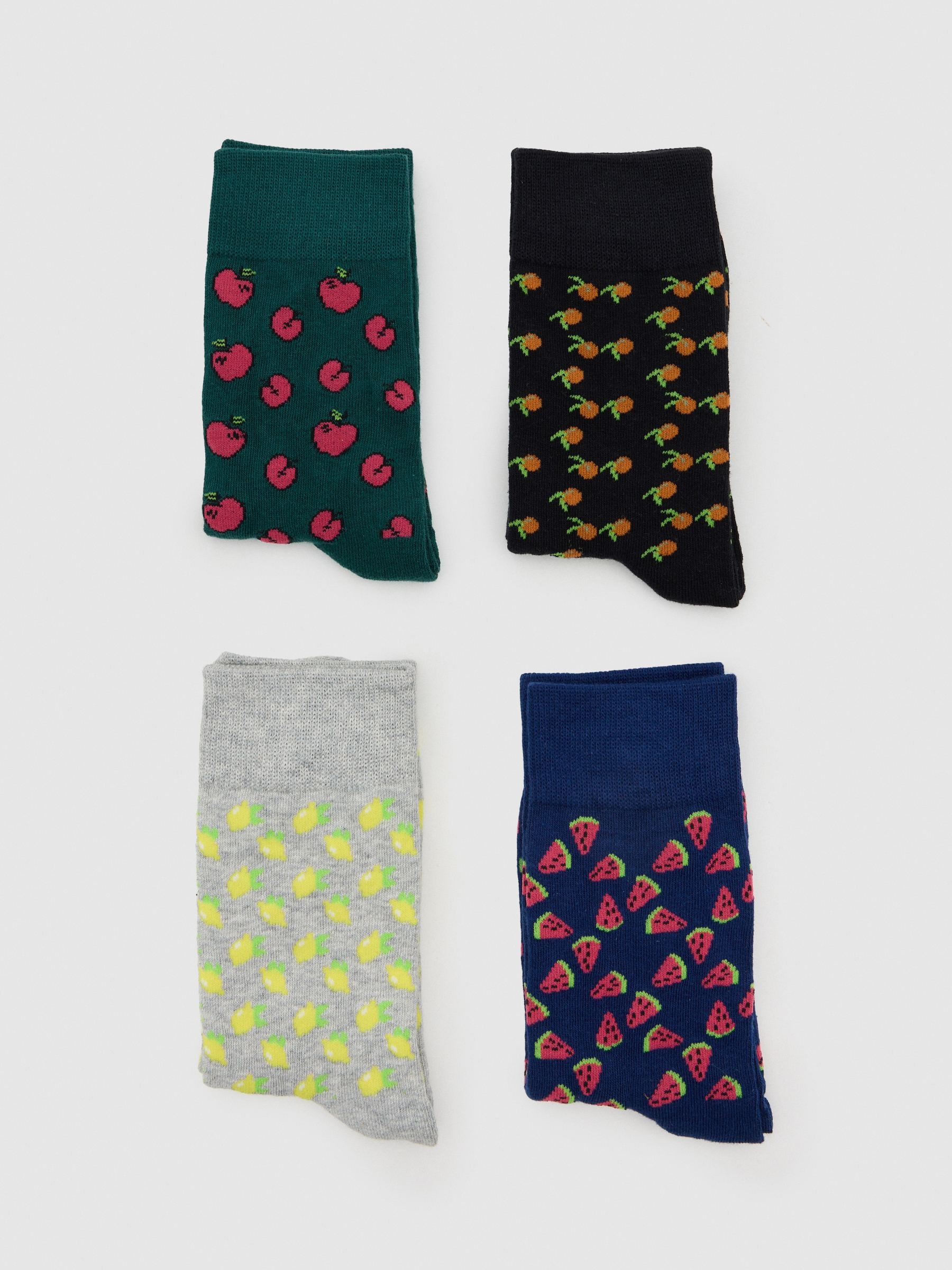 Pack 4 calcetines media caña estampadosvista media frontal