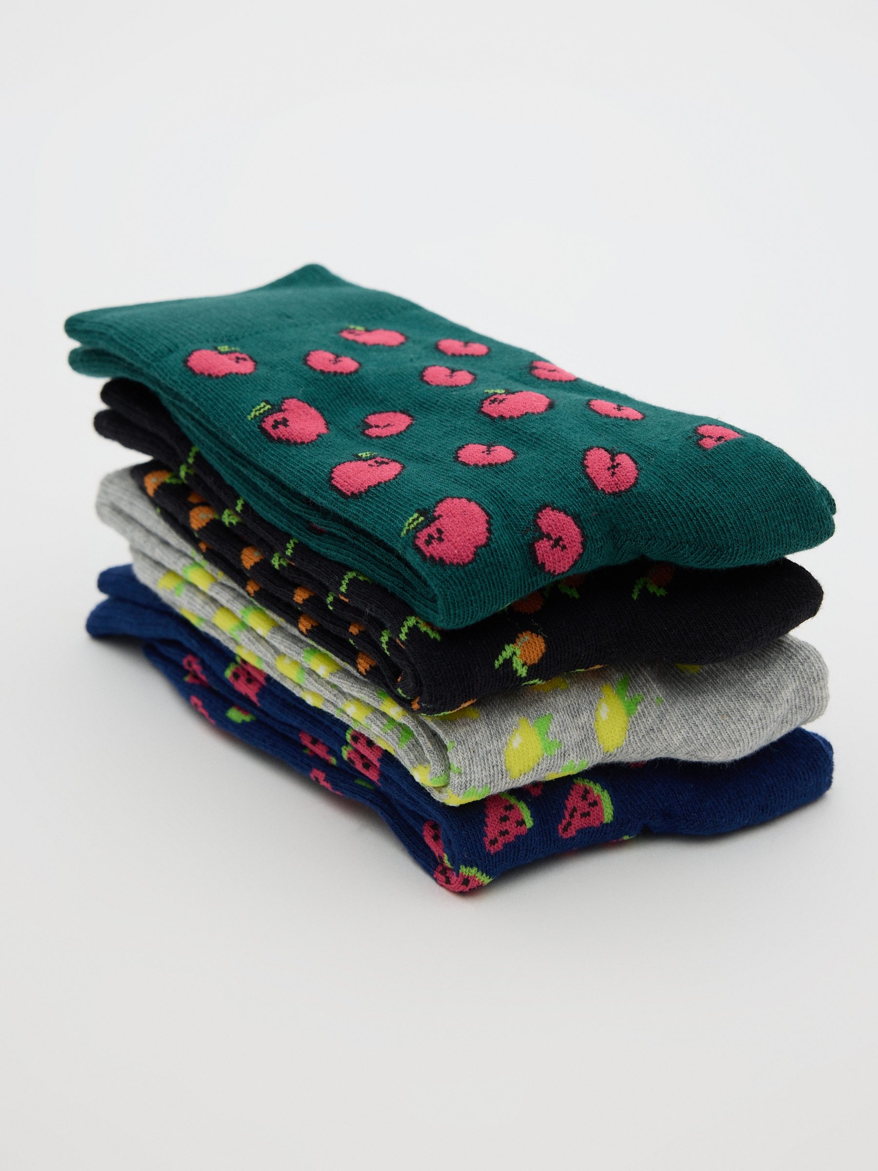 Pack of 4 mid-calf printed socksmiddle front view