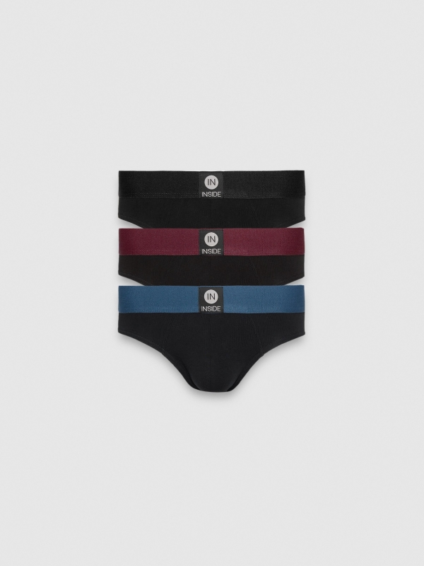 Pack of 3 basic black slips