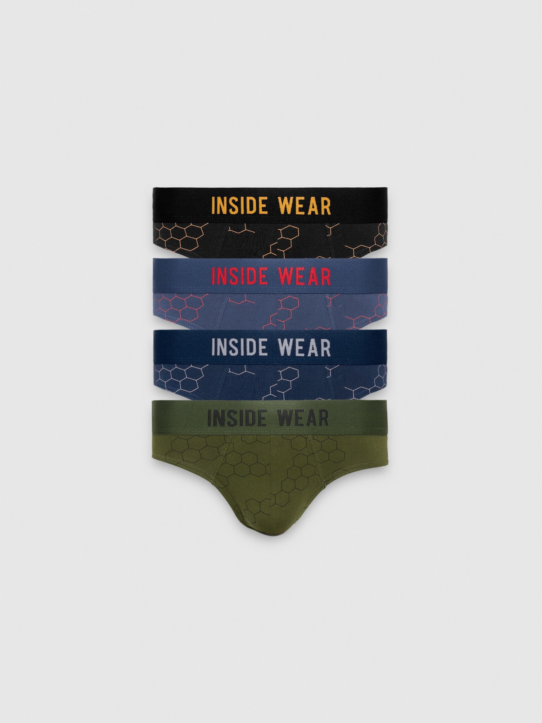 Pack of 4 multicolor printed slips