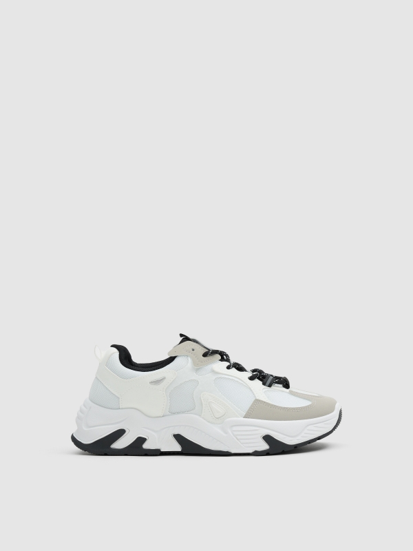 Nylon and rubber sneakers off white