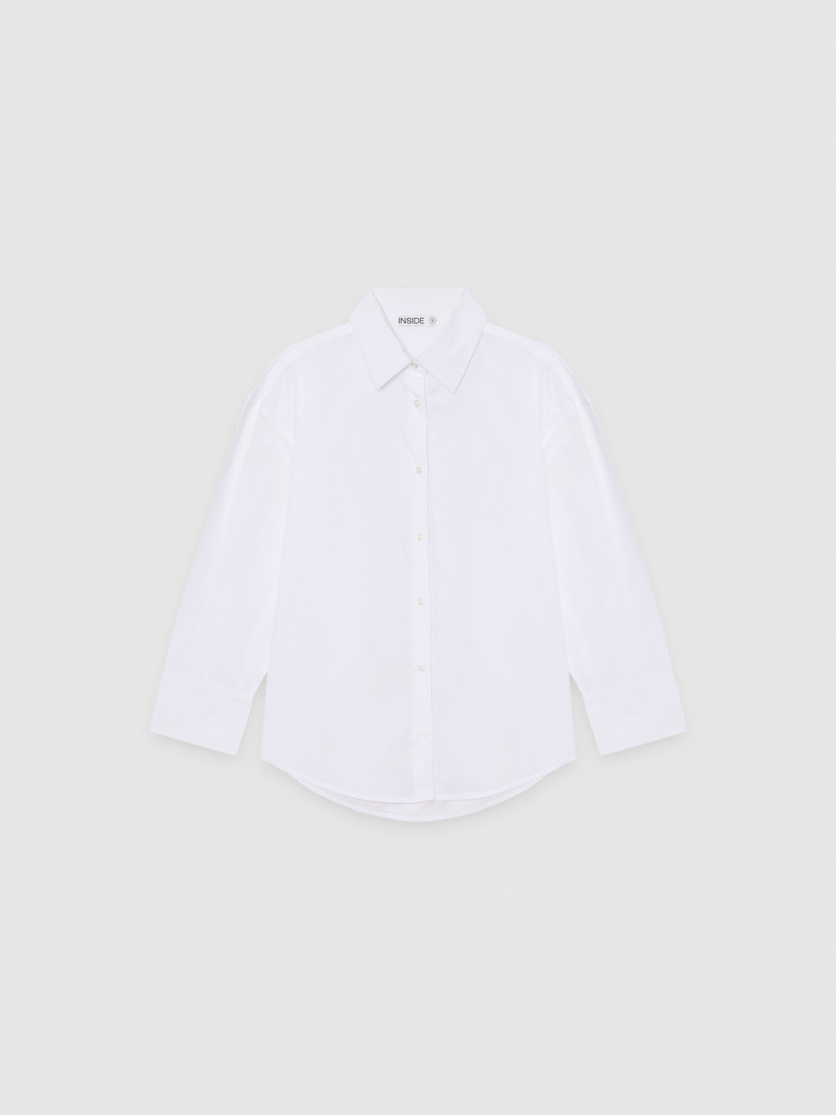 %Pto% White poplin shirt white front view