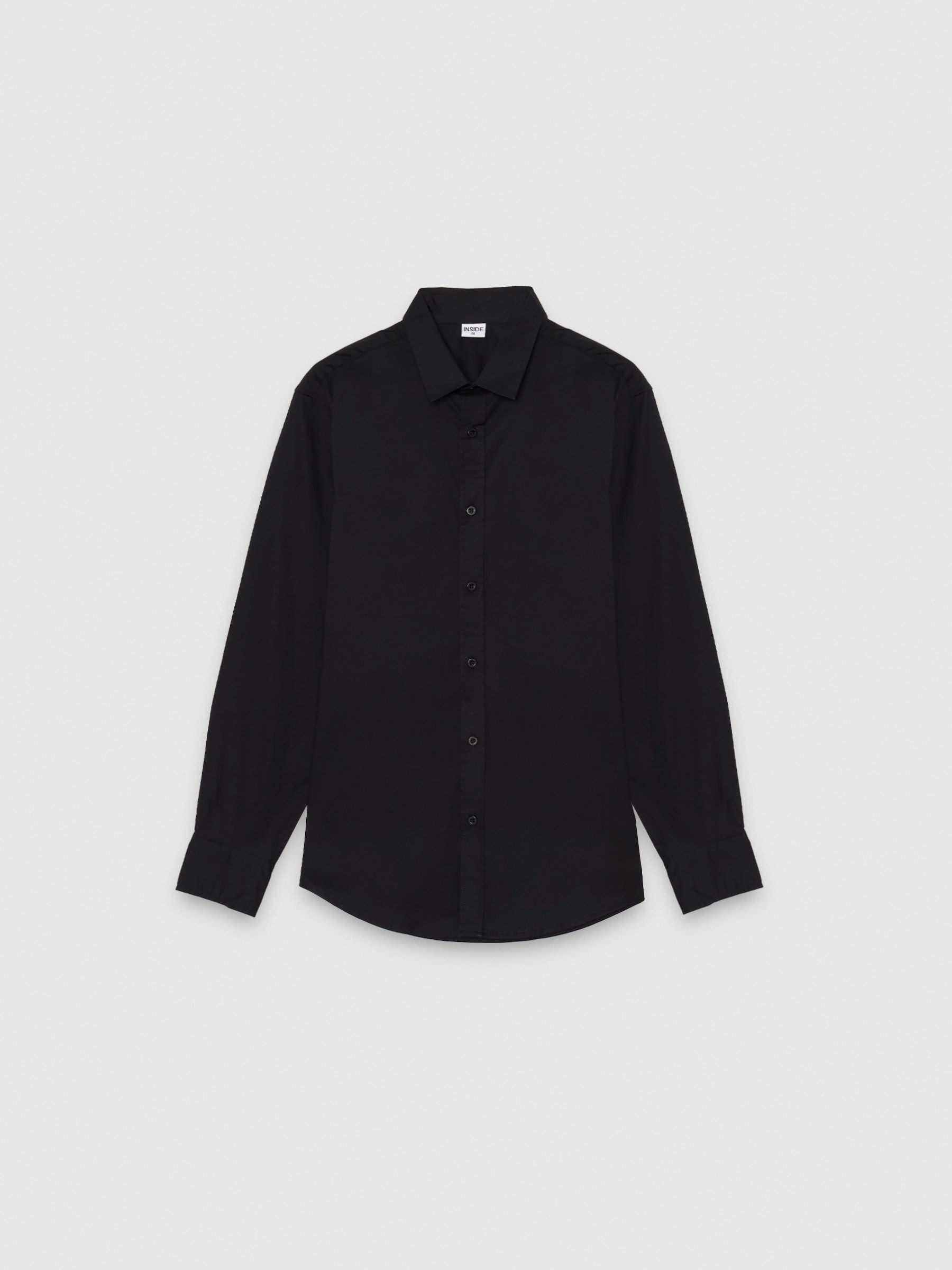  Camisa algodão manga longa preto vista frontal