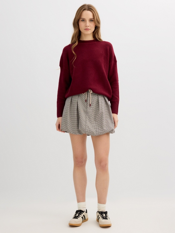 Houndstooth mini bubble skirt multicolor middle front view