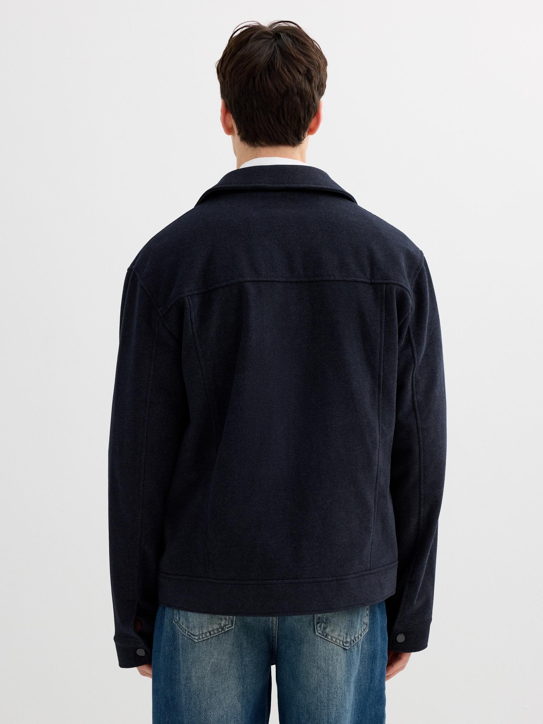 Cloth jacket navy middle front view