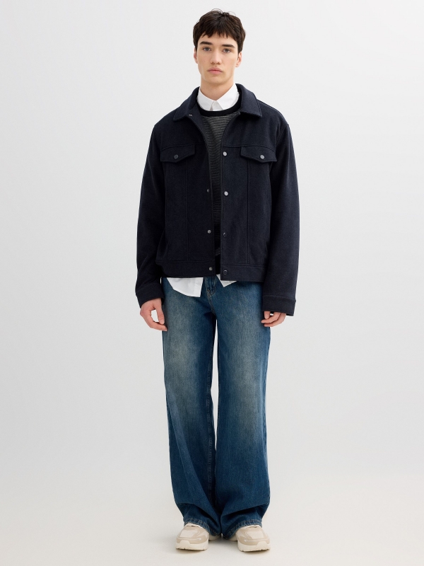 Cloth jacket navy front view