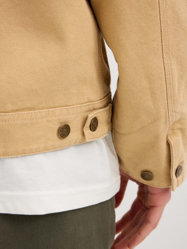 Zipper jacket beige detail view