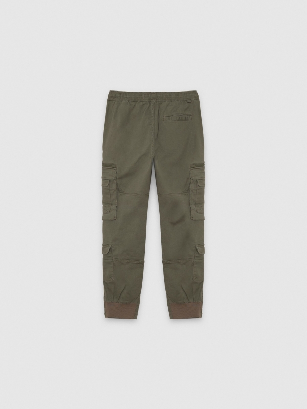 Regular jogger pants khaki back view