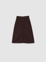 %Pto% Falda midi lisa chocolate vista frontal