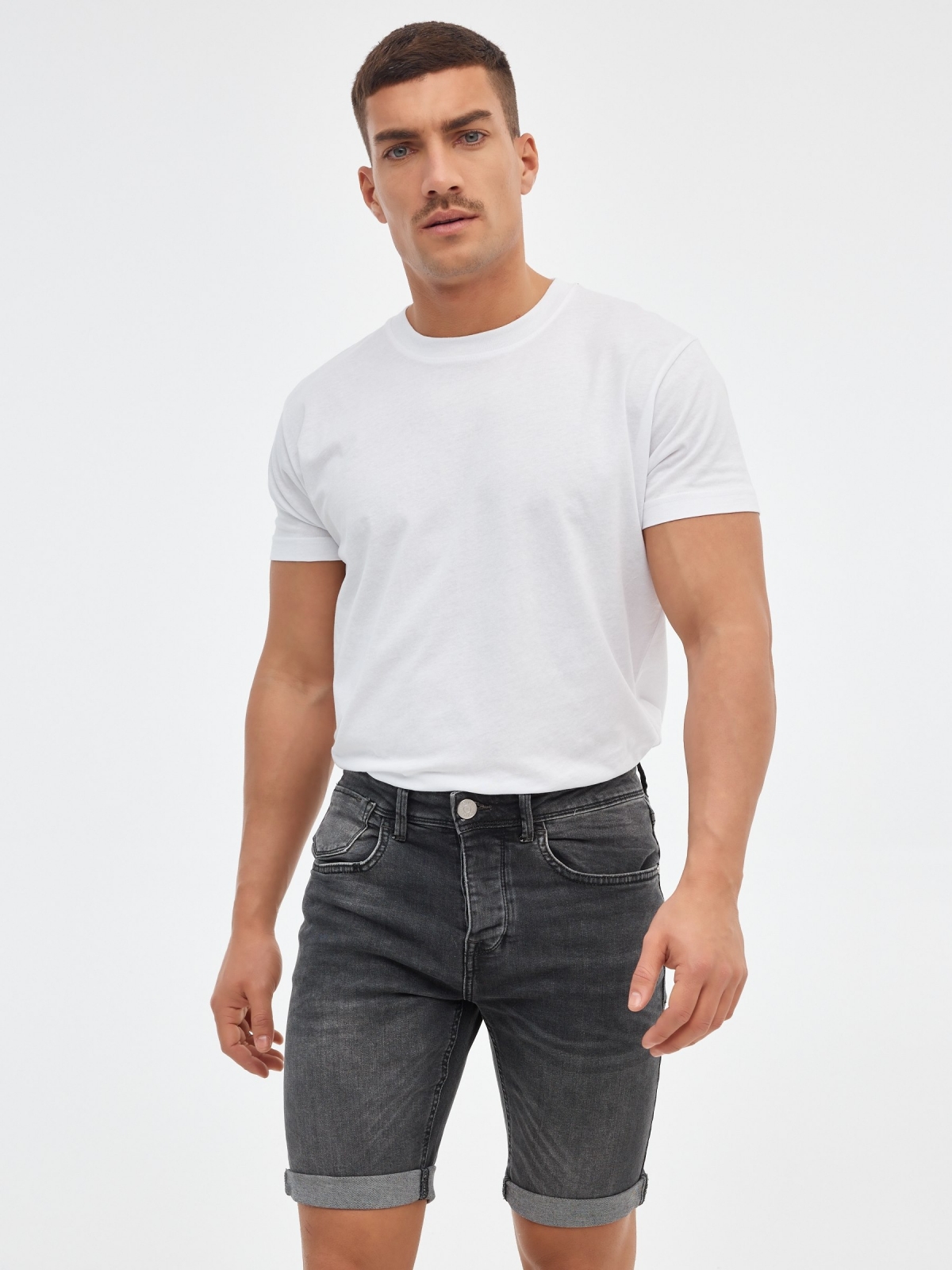 Bermuda denim gris lavado