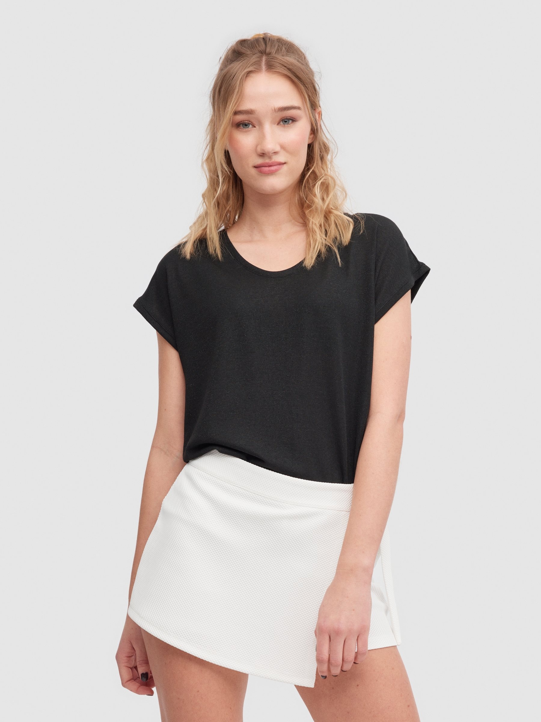 Skort with metal buckle