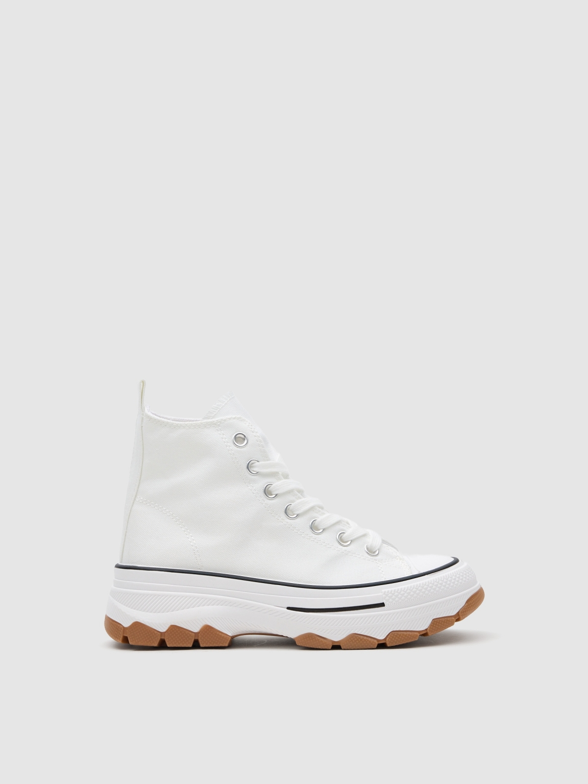 Canvas platform boot white profile view