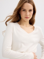 %Pto% Basic V-neck jersey raw front view