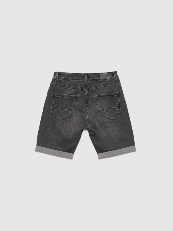 Bermuda denim gris lavado gris oscuro vista trasera