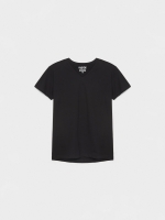 %Pto% Basic V-neck T-shirt black front view