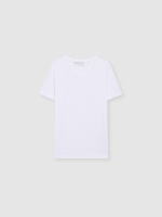 %Pto% Camiseta básica cuello pico blanco vista frontal