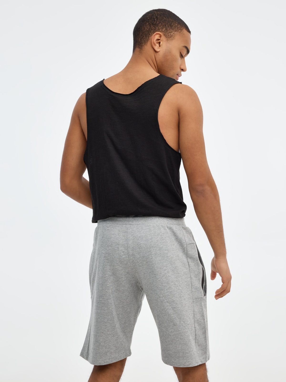 Basic sports bermuda grey middle back view