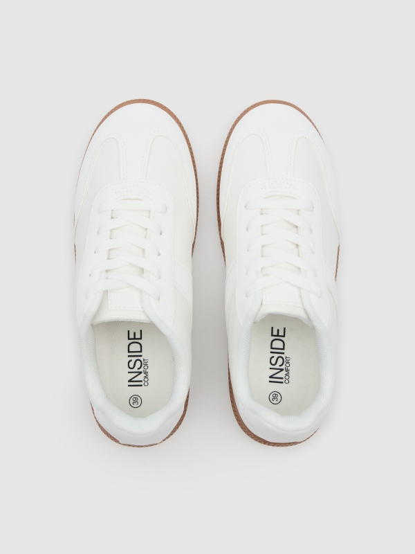 Zapatillas bajas retro blancas blanco vista cenital