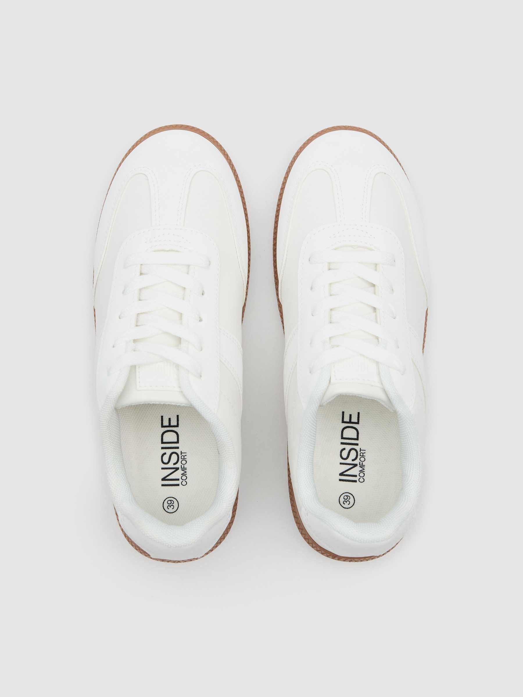 White retro low-top sneakers white