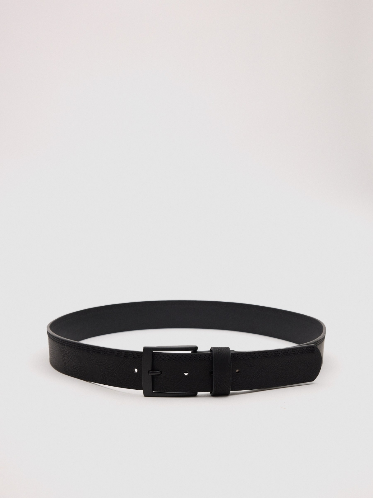 Stitching leather effect belt black zenithal view