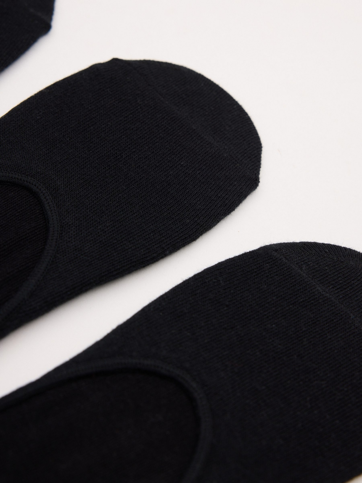 Black pinkies socks (3 pairs) black middle back view