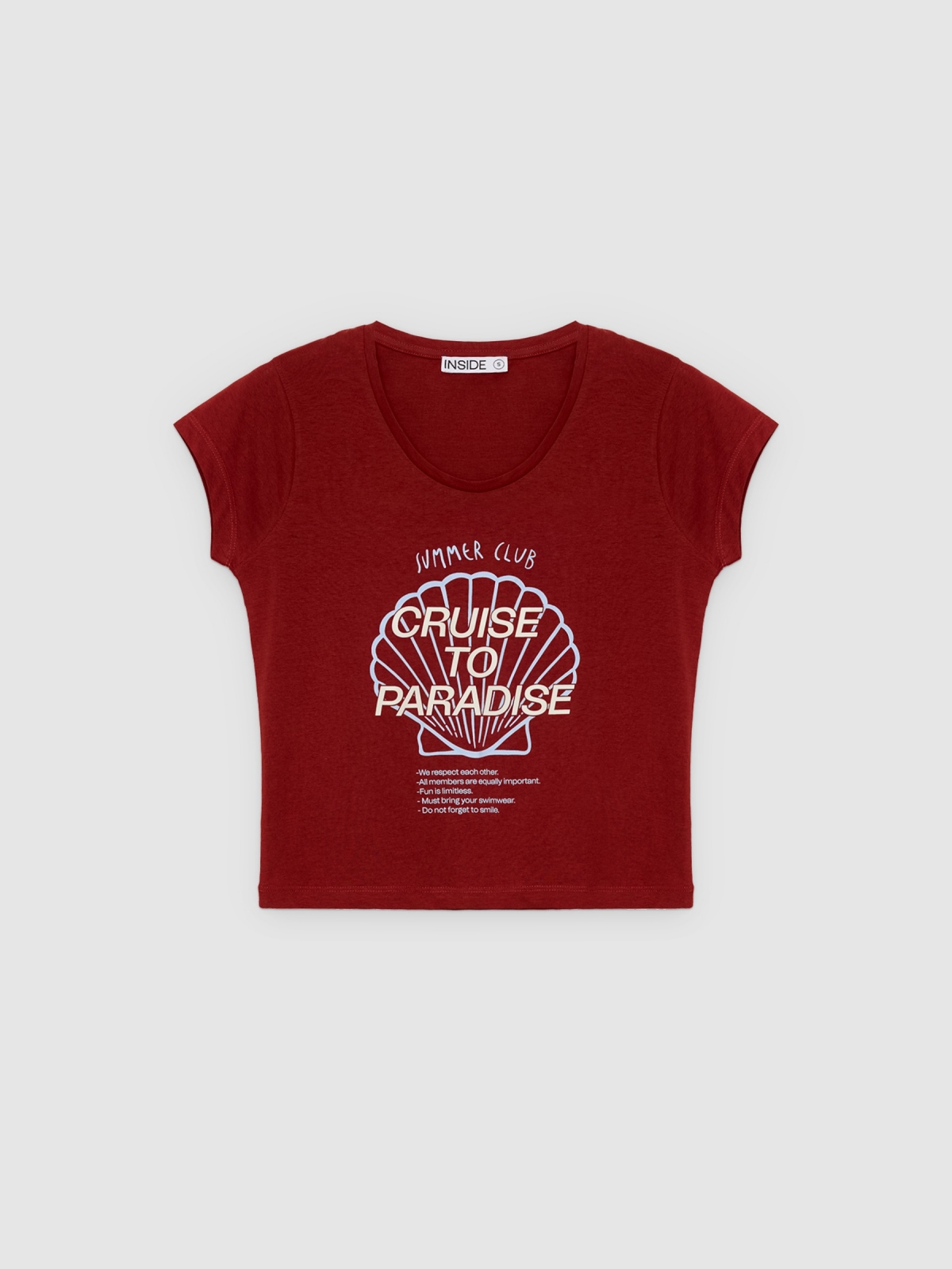 %Pto% Camiseta verano paraíso teja vista frontal