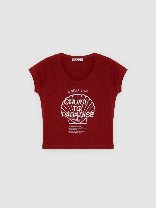  Camiseta verão paraíso terracota vista frontal