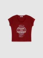 %Pto% Camiseta verano paraíso teja vista frontal